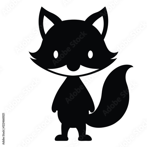 This image of a small fox standing is very pure and smooth.