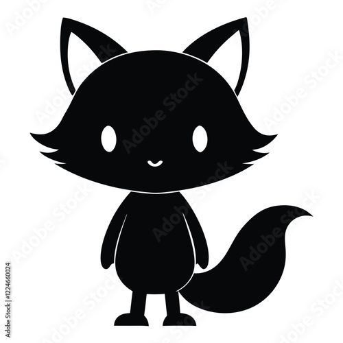 This image of a small fox standing is very innocent and smooth.