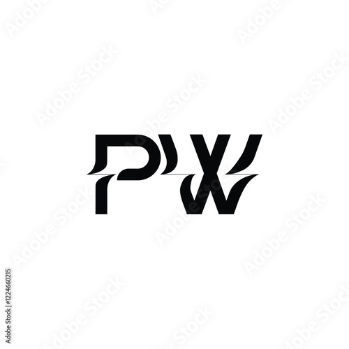 PW monogram logo design letter text name symbol monochrome logotype alphabet character simple logo