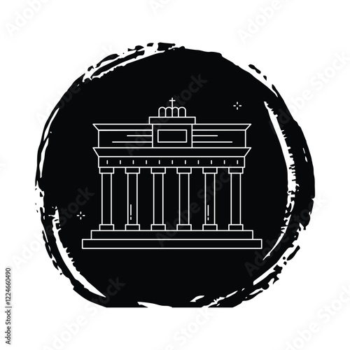 Iconic Brandenburg Gate Monument Vector Icon Design