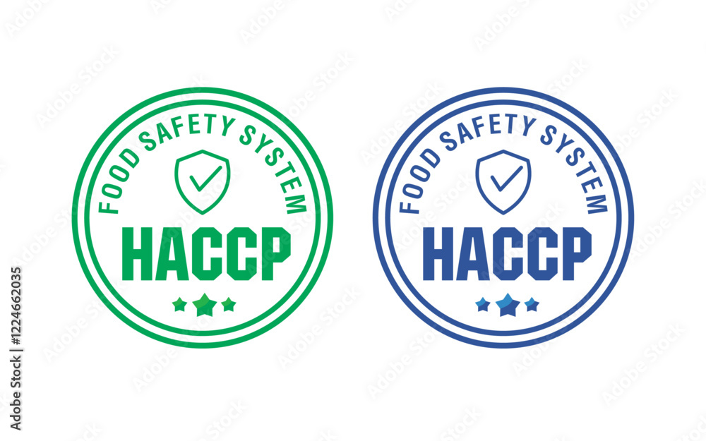 HACCP logo. HACCP Hazard Analysis Critical Control Points. HACCP Food Safety Label.HACCP Logo for design about food safety .Food safety system seal imprint. HACCP logo. HACCP Hazard Analysis Critical Control Points. HACCP Food Safety Label.HACCP Logo for design about food safety .Food safety system seal imprint.