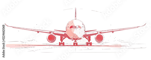 Vector art of airplane: front view of a modern aircraft.