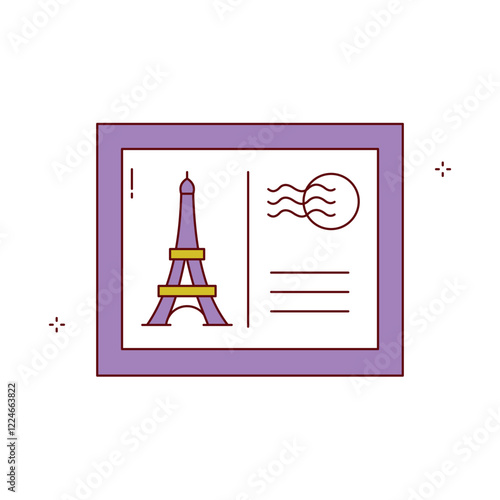 Postcard Illustration Mailing Vector Icon Design