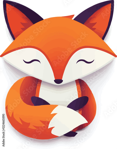 Charming fox vector art: adorable animal design with warm colors.