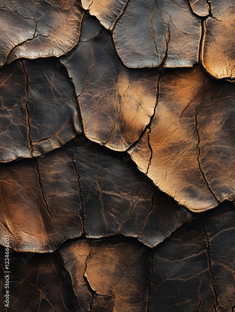 A texture of creased leather with natural cracks. A texture of creased leather with natural cracks.