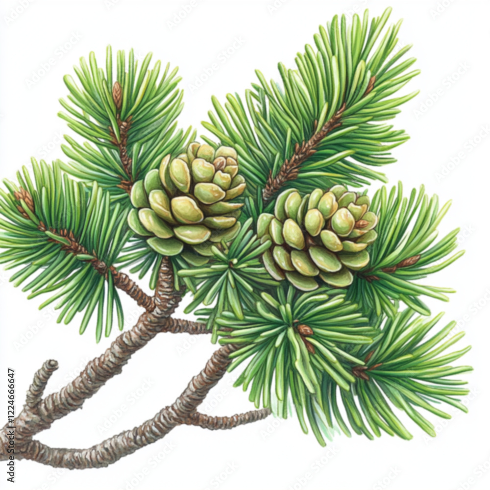 Obraz premium pine cones on a branch