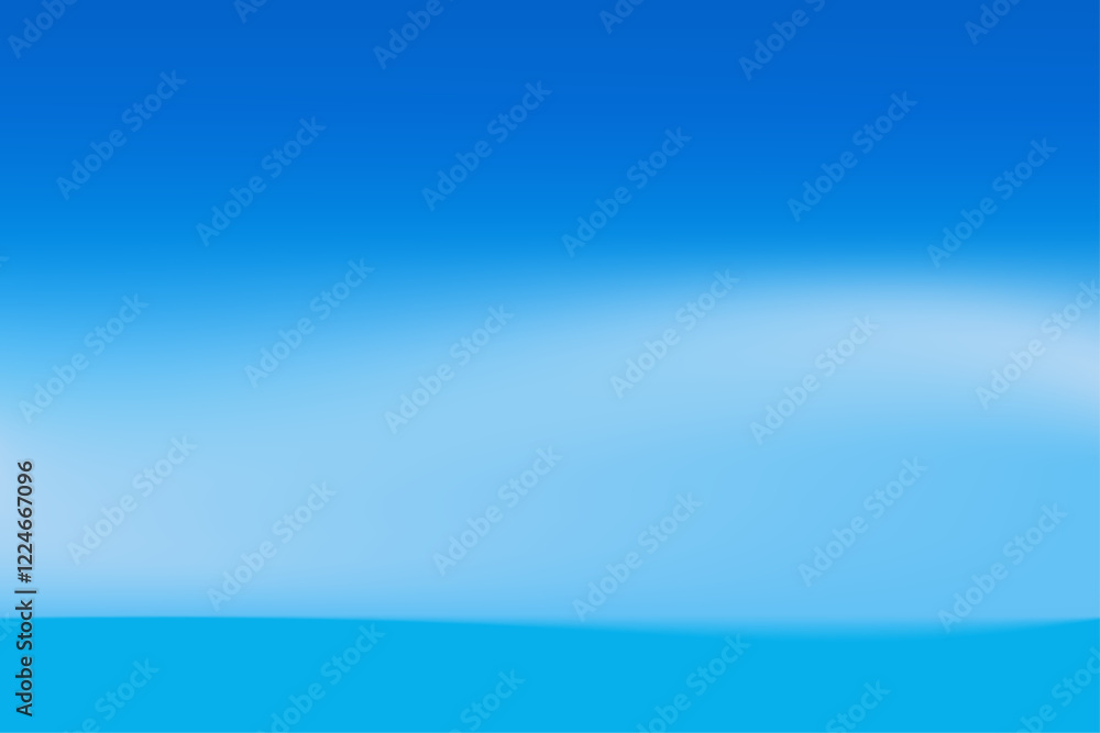 Fototapeta premium The sky and sea abstract concept background. The sea horizon abstraction. Monochromatic blue gradient banner template. Vector Illustration. Perfect for backgrounds, banners, landscape and nature.