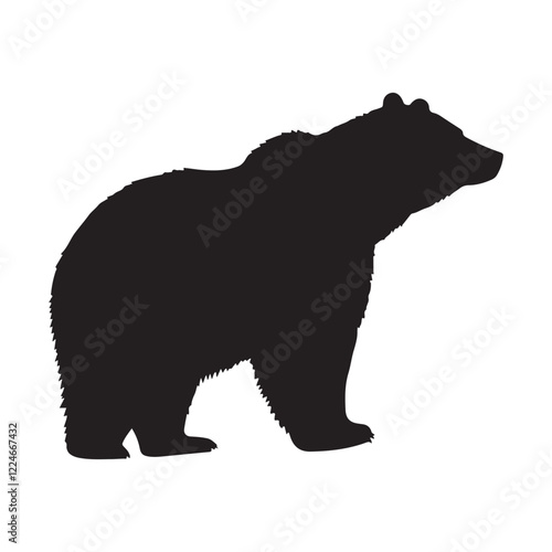 Bear silhouette. Icon vector monochrome