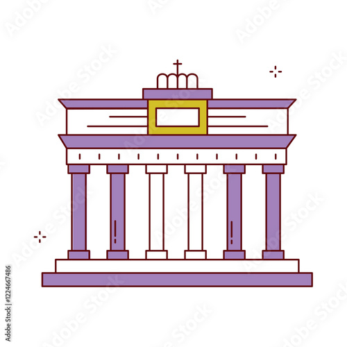 Neoclassical Brandenburg Gate Historic Vector Icon Design