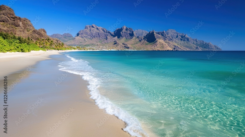 Serene Beach with Turquoise Waters Serene Beach with Turquoise Waters