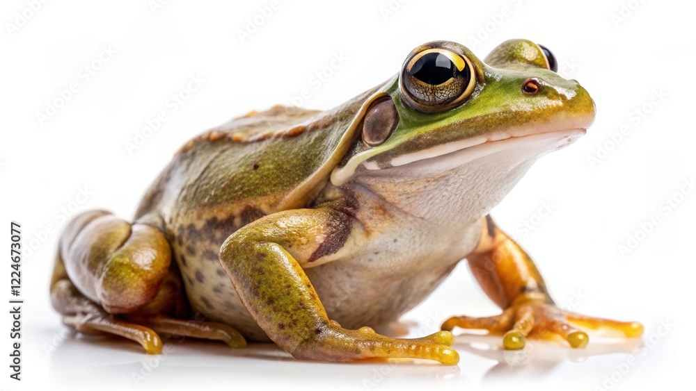 Fototapeta premium Green Frog on White Background