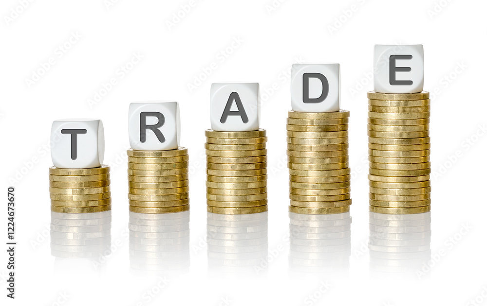 Coin stacks with letter dice - Trade Coin stacks with letter dice - Trade