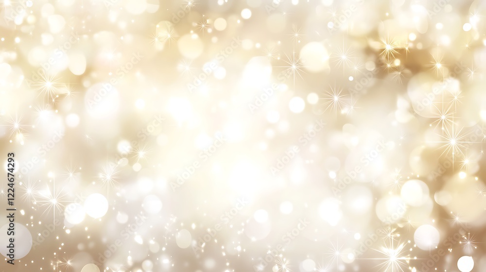 Sparkling Gold Festive Background With Lights And Stars Sparkling Gold Festive Background With Lights And Stars