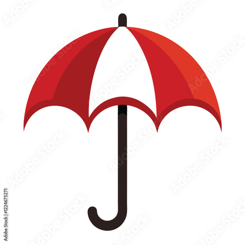 An umbrella icon with a curved handle and an open canopy.