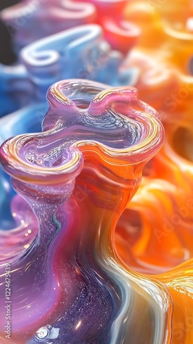 Close up of Colorful Abstract Oil Paint Background photo