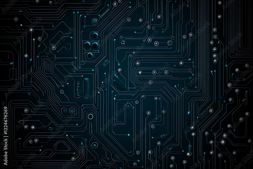 Abstract close-up of a glowing blue digital circuit board, showcasing intricate connections and technological design on a black background.
Abstract close-up of a glowing blue digital circuit board, showcasing intricate connections and technological design on a black background.