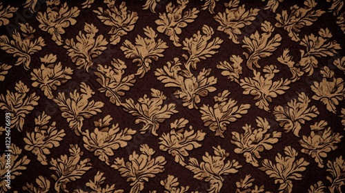 Wallpaper Mural Elegant Brown and Gold Damask Floral Pattern Background Torontodigital.ca
