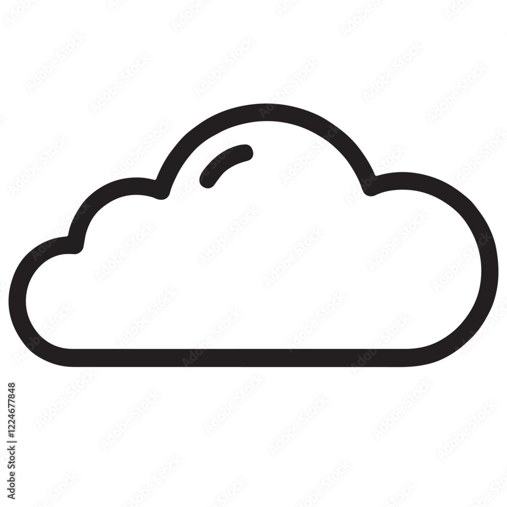 Simple Cloud Icon Line Art Graphic Design Simple Cloud Icon Line Art Graphic Design