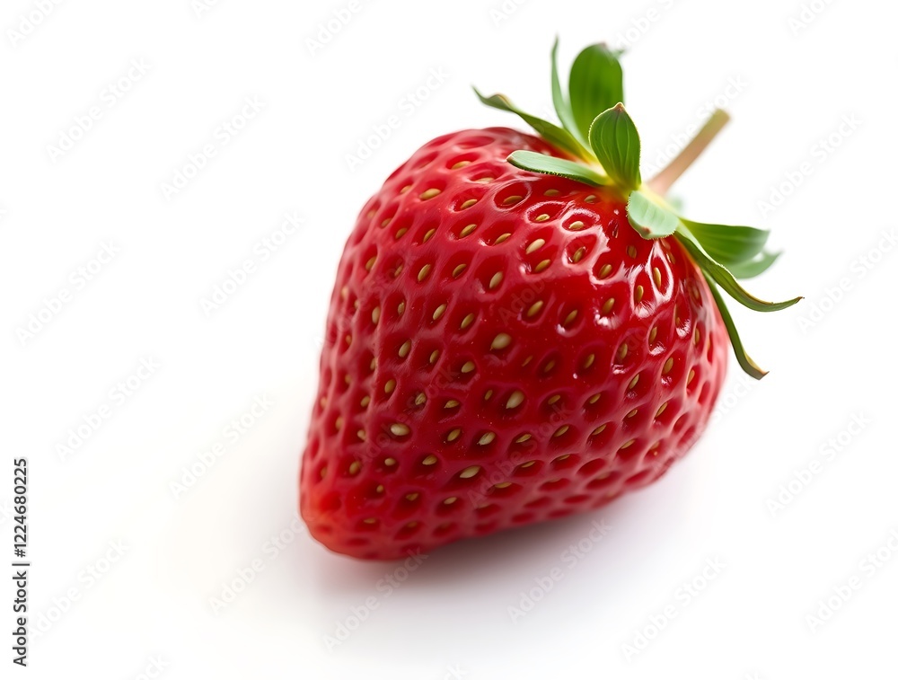 close up of strawberry in isolated white background, generative ai close up of strawberry in isolated white background, generative ai
