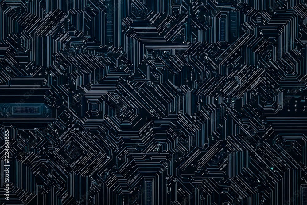 Abstract close-up of a glowing blue digital circuit board, showcasing intricate connections and technological design on a black background.
Abstract close-up of a glowing blue digital circuit board, showcasing intricate connections and technological design on a black background.