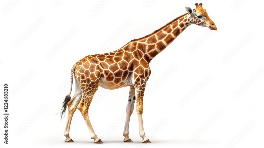 Naklejka premium Giraffe on White Background