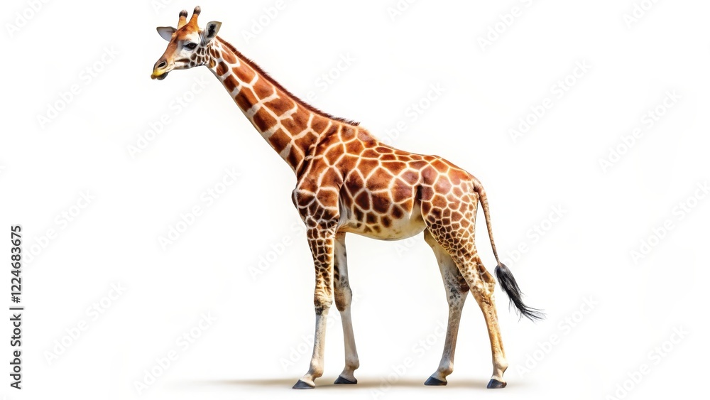 Naklejka premium Giraffe on White Background