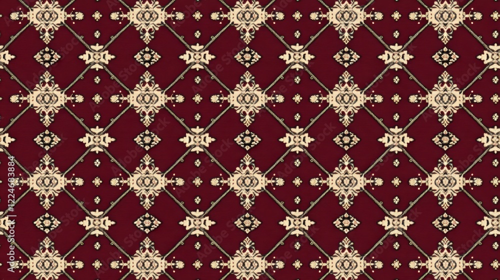 Elegant Damask Pattern Burgundy Carpet Design Elegant Damask Pattern Burgundy Carpet Design