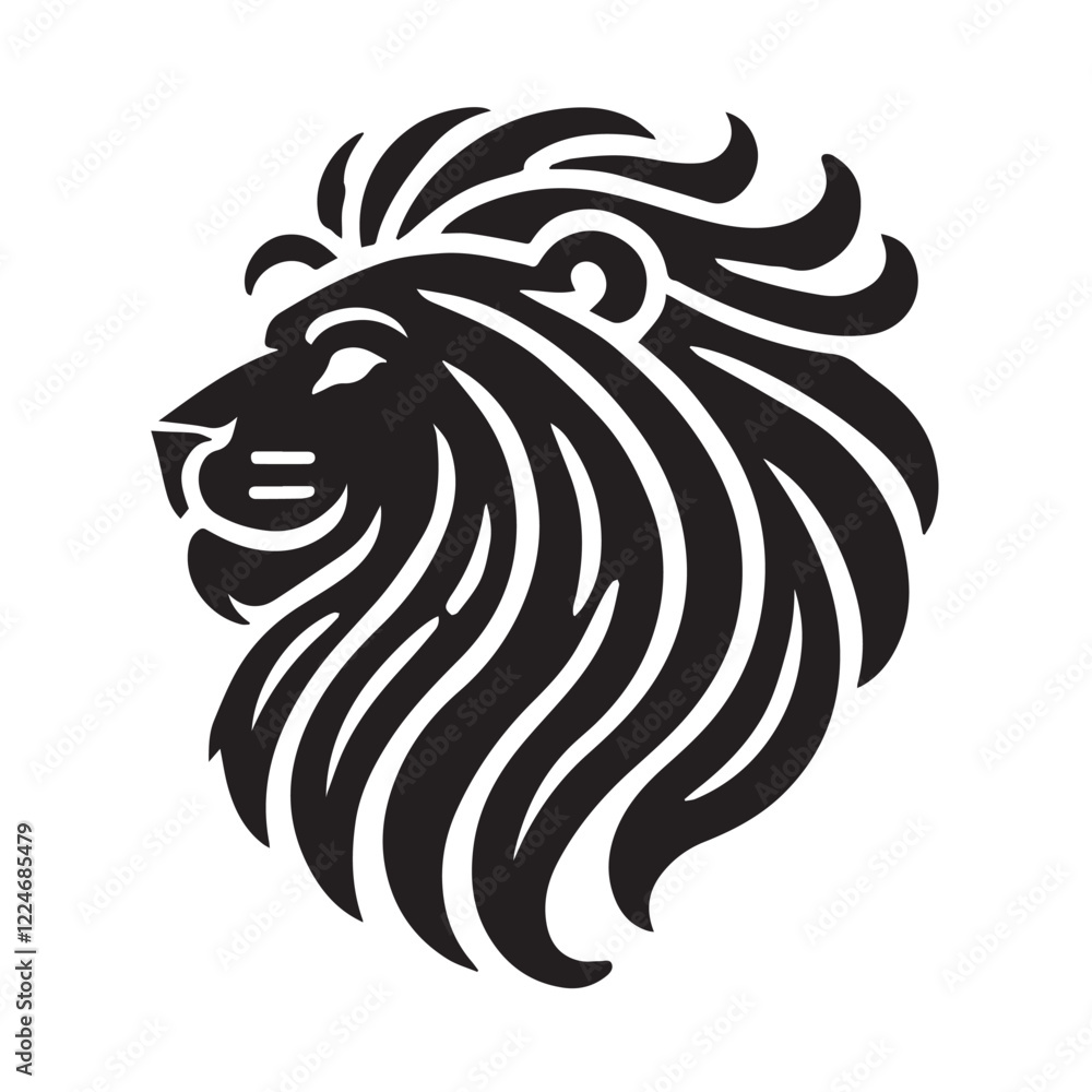 Fototapeta premium Powerful Lion Head Silhouette Design