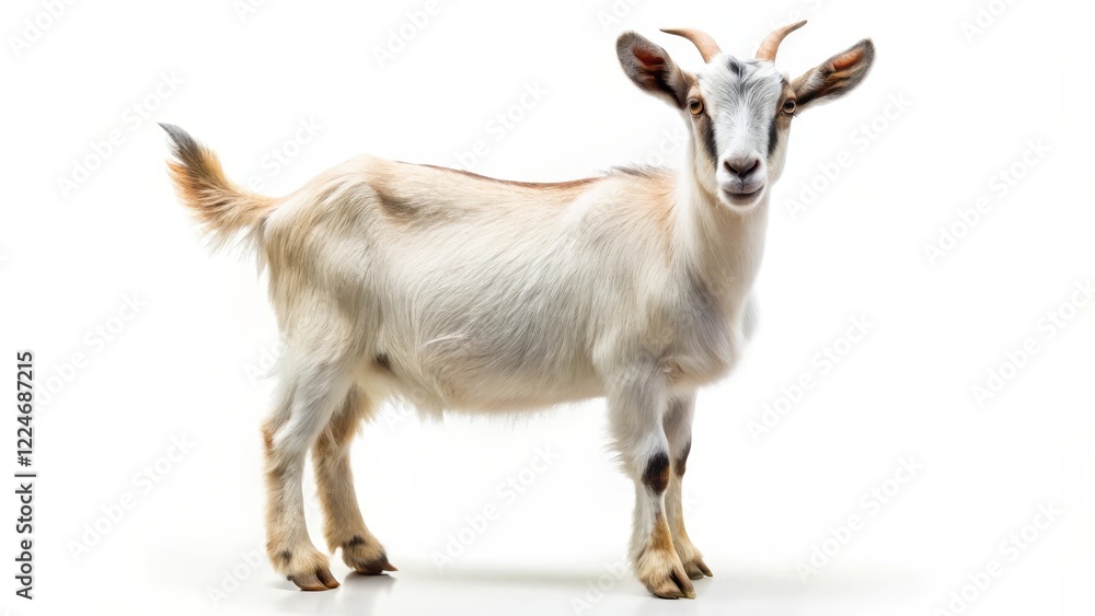 White Goat on White Background White Goat on White Background