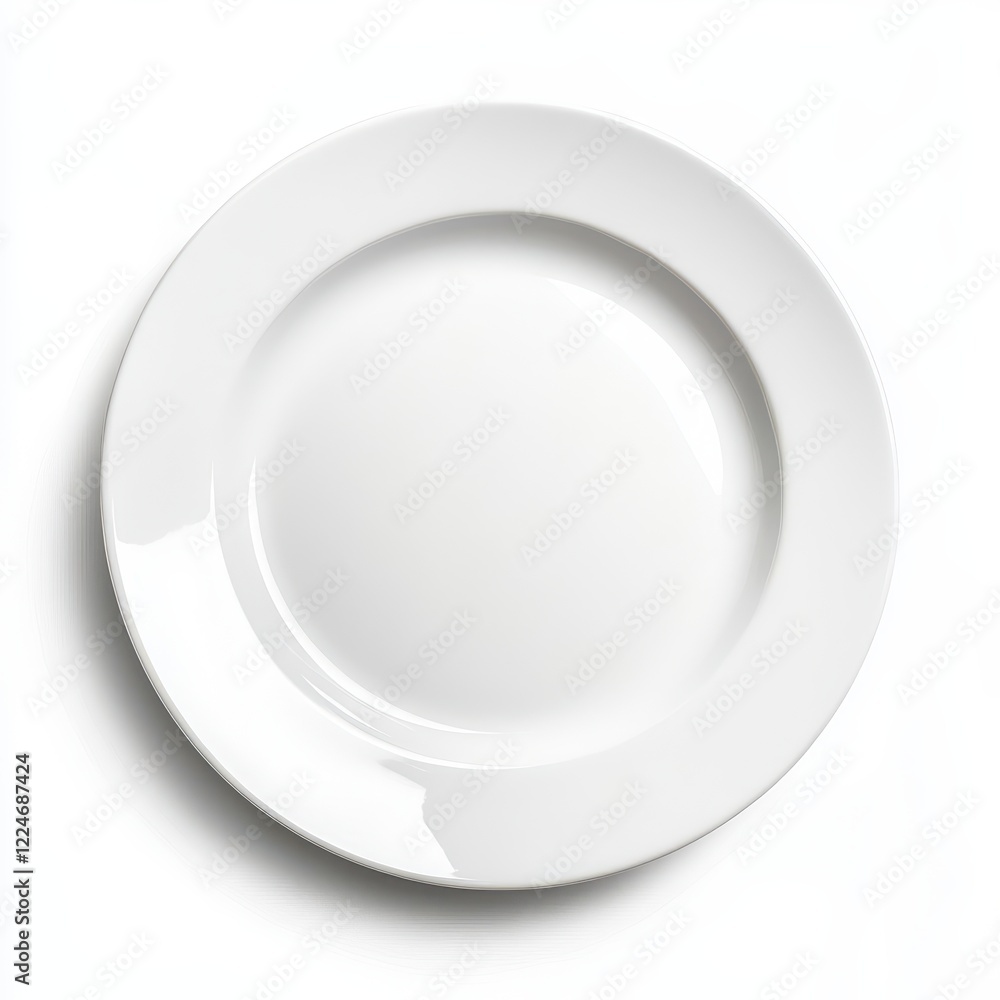 White plate, overhead studio shot, clean background, menu design White plate, overhead studio shot, clean background, menu design