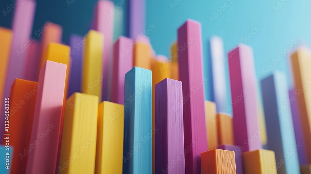 Abstract Colorful 3D Bar Chart: Data Visualization Abstract Colorful 3D Bar Chart: Data Visualization