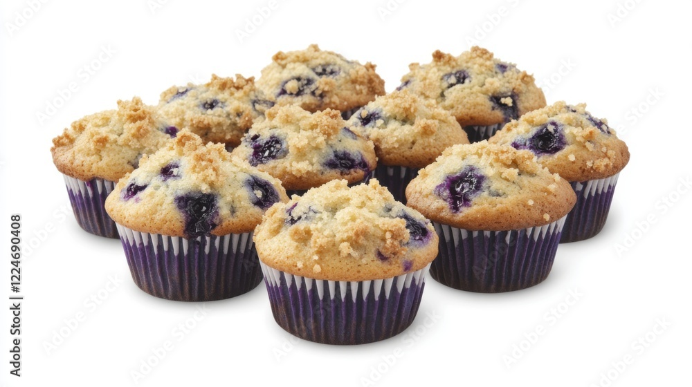 Blueberry muffins isolated. Generative AI Blueberry muffins isolated. Generative AI