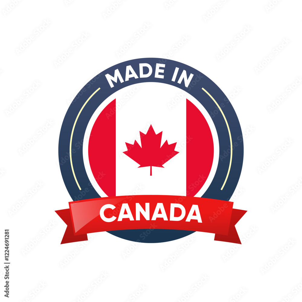 Made in Canada Badge Ribbon vector design