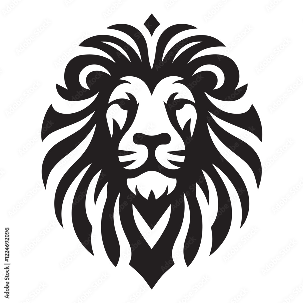 Fototapeta premium Powerful Lion Head Silhouette Design
