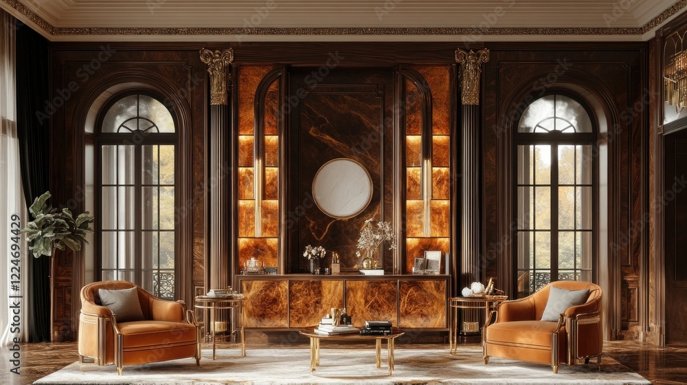 Luxurious living room, autumn view, elegant design, interior design inspiration Luxurious living room, autumn view, elegant design, interior design inspiration