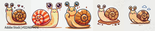 very cute and adorable snail vector