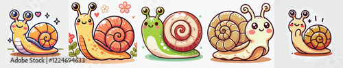 very cute and adorable snail vector