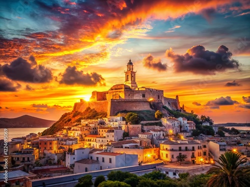 Ibiza Sunset: Time & Space Monument Bokeh Photography