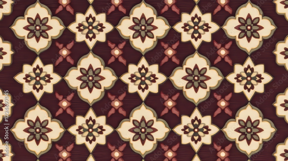 Elegant Floral Geometric Textile Pattern Design Elegant Floral Geometric Textile Pattern Design