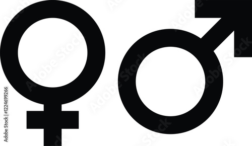 gender sign. Male and female vector icon, Gender symbol pink, blue and black icon design