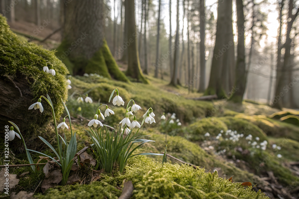 snowdrop flowers in beautiful spring forest snowdrop flowers in beautiful spring forest