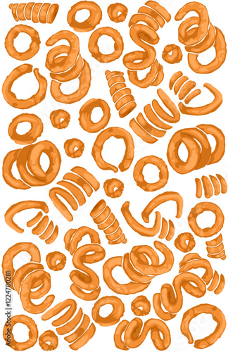Illustration of delicious fried squid seafood