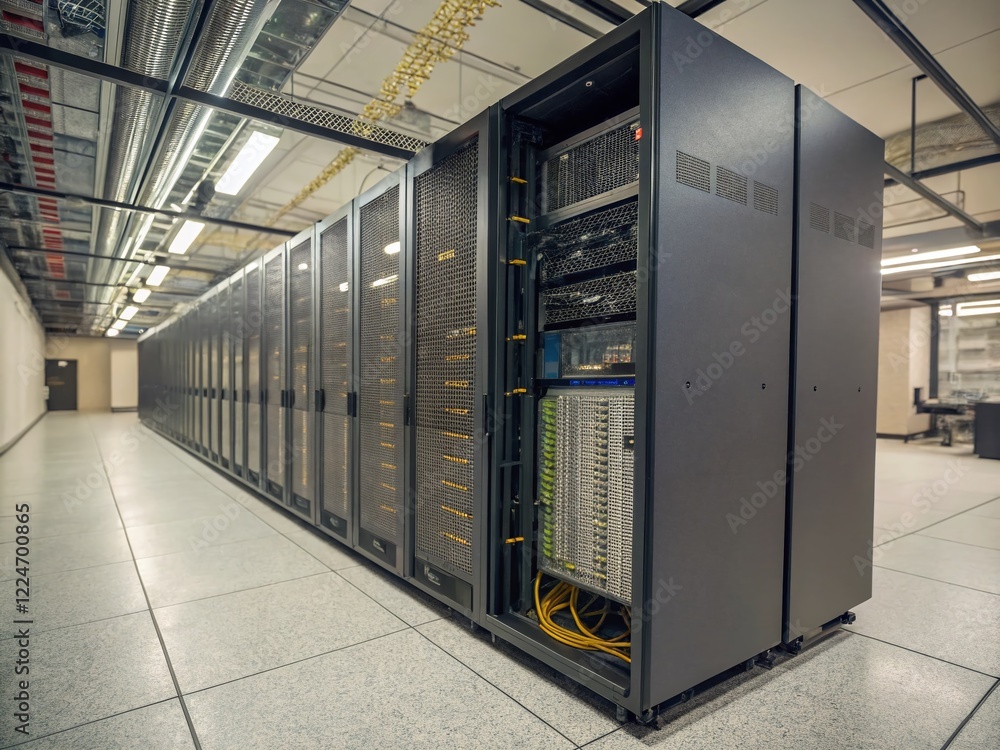 Isometric Datacenter: Server Room Infrastructure & Network Technology Isometric Datacenter: Server Room Infrastructure & Network Technology