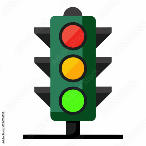 Traffic light vector icon on white background.