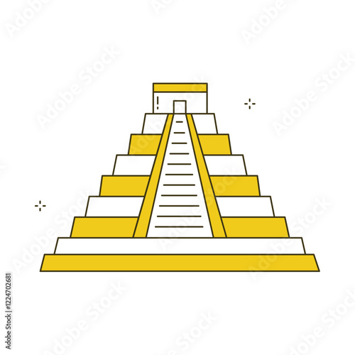 Cultural Landmark Chichen Itza Vector Icon Design