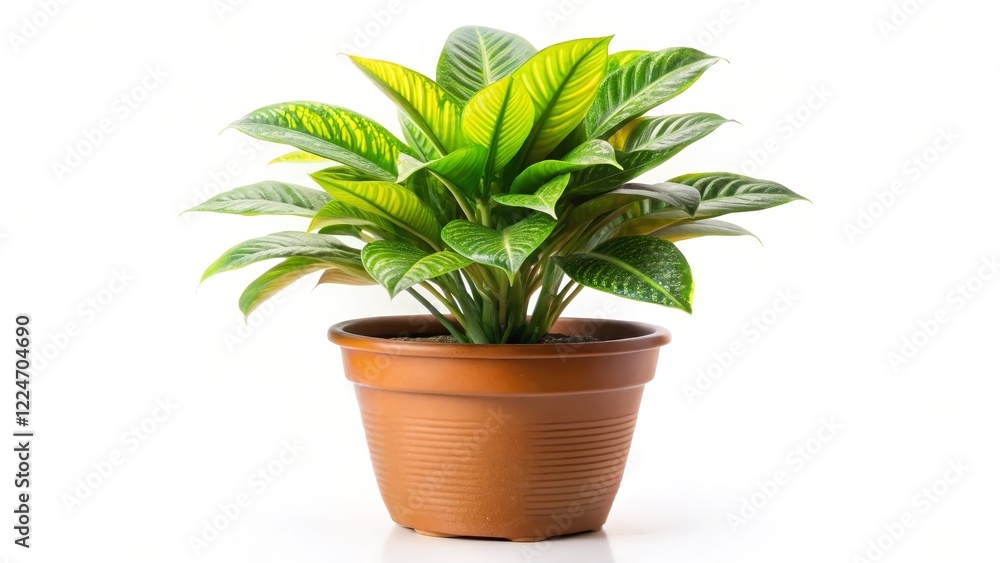 Potted Plant with Variegated Leaves Potted Plant with Variegated Leaves