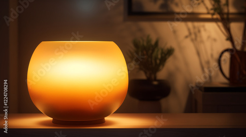 Warm dim light with a calming golden gradient aura on transparent background