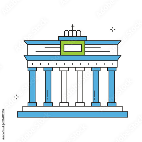 Brandenburg Gate European Landmark Vector Icon Design