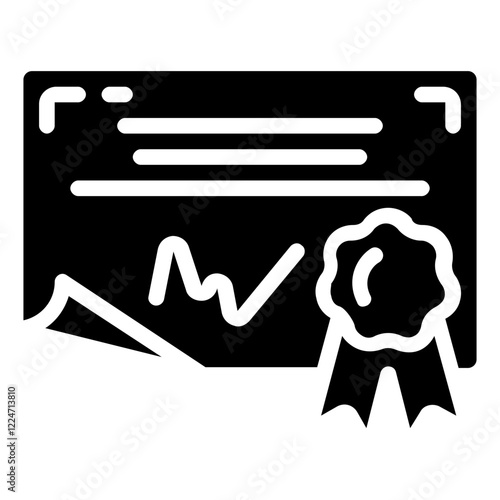 diploma vector glyph icon