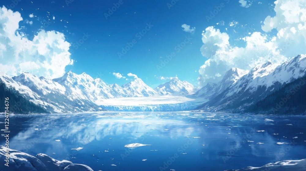 Glacier icy expanse. Generative AI Glacier icy expanse. Generative AI